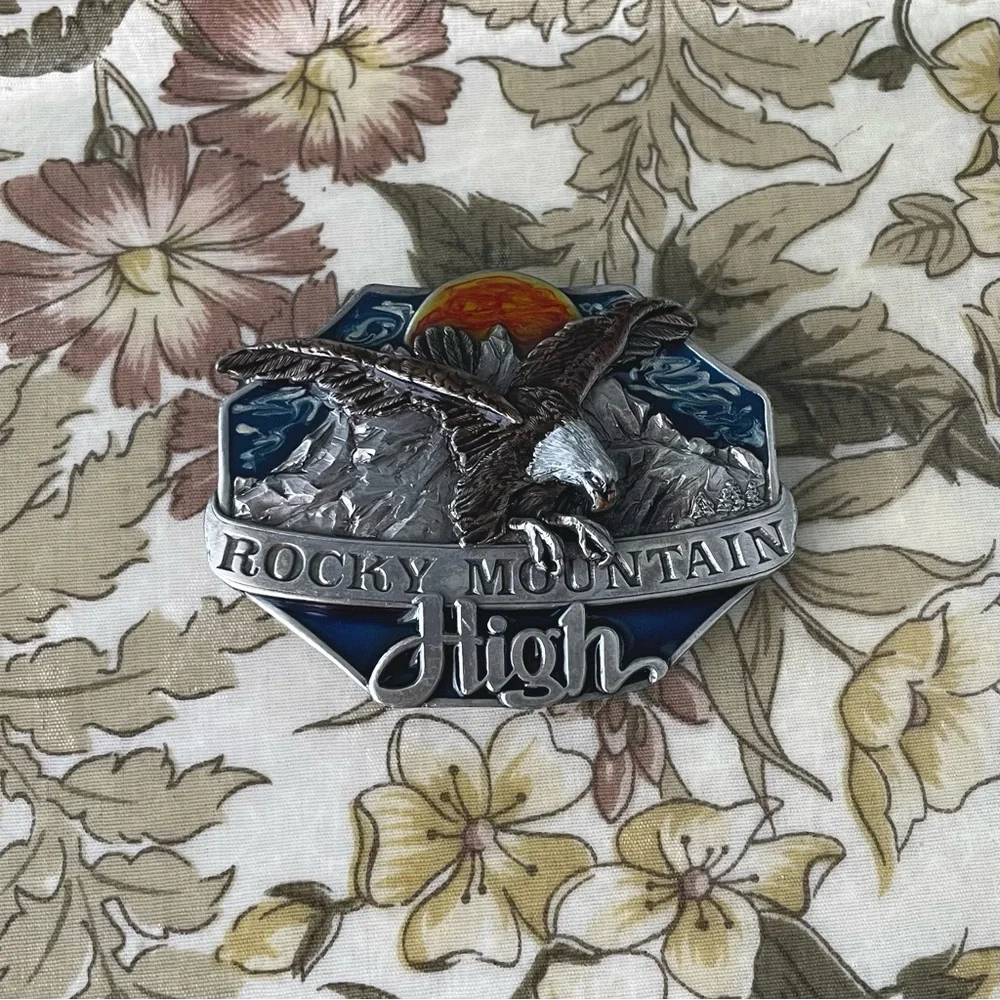 Siskiyou | Vintage 1985 Rocky Mountain High Eagle Heavy Duty Metal Belt Buckle